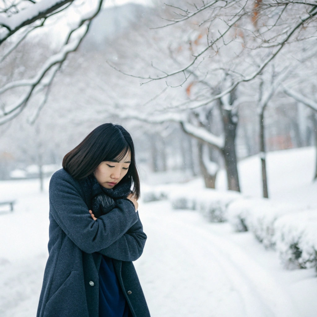 冬 寒い 日本人 女性